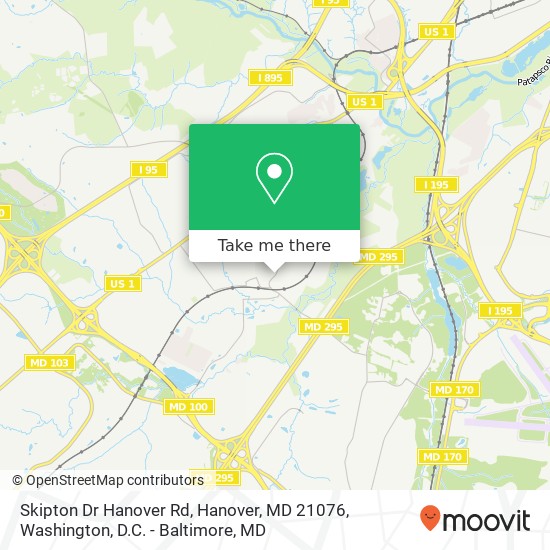 Mapa de Skipton Dr Hanover Rd, Hanover, MD 21076