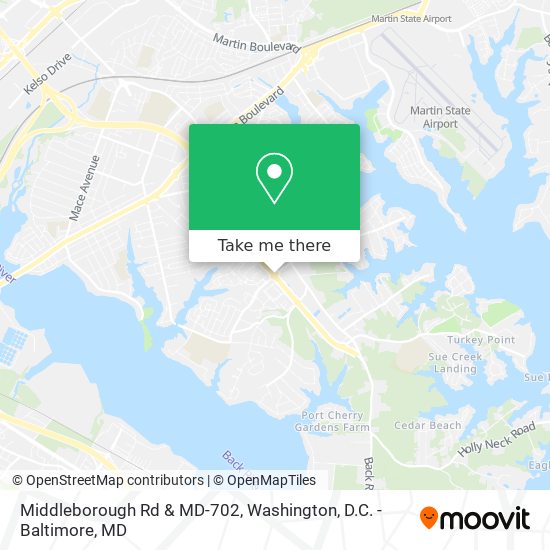 Mapa de Middleborough Rd & MD-702