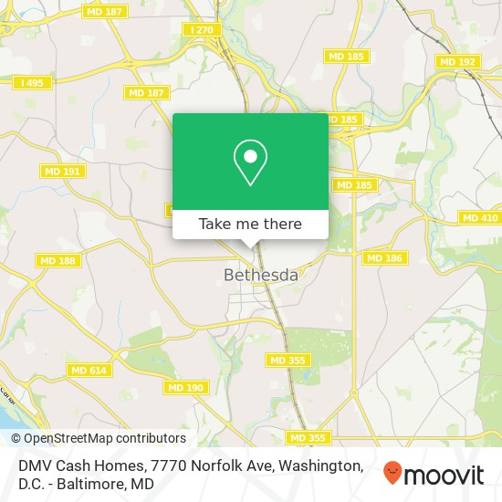 Mapa de DMV Cash Homes, 7770 Norfolk Ave