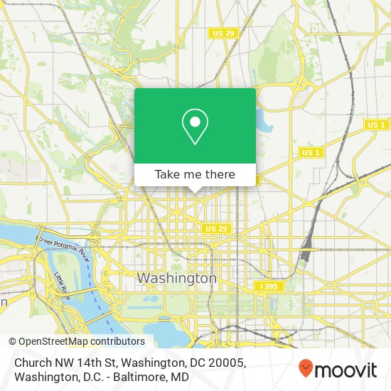 Mapa de Church NW 14th St, Washington, DC 20005