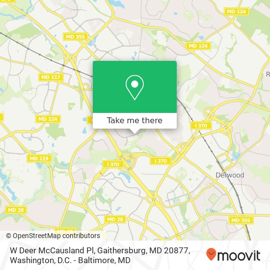 Mapa de W Deer McCausland Pl, Gaithersburg, MD 20877