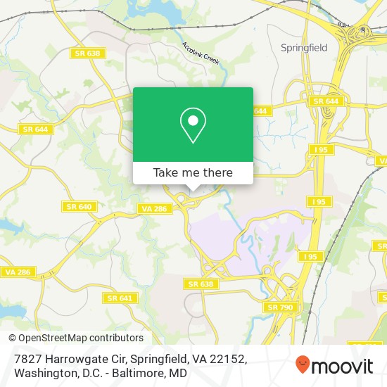 Mapa de 7827 Harrowgate Cir, Springfield, VA 22152