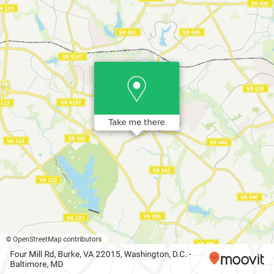 Mapa de Four Mill Rd, Burke, VA 22015