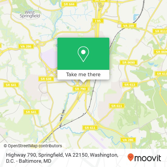 Mapa de Highway 790, Springfield, VA 22150