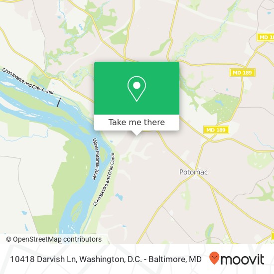 Mapa de 10418 Darvish Ln, Potomac, MD 20854