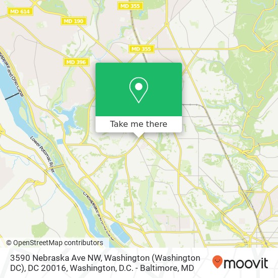 Mapa de 3590 Nebraska Ave NW, Washington (Washington DC), DC 20016