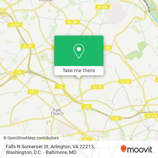 Mapa de Falls N Somerset St, Arlington, VA 22213