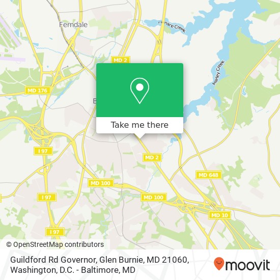Mapa de Guildford Rd Governor, Glen Burnie, MD 21060