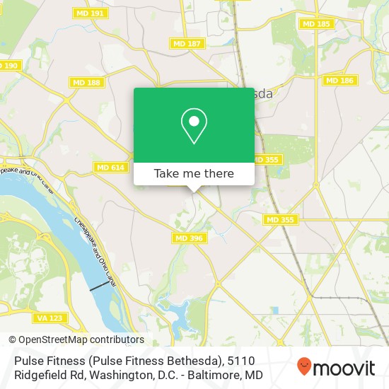 Mapa de Pulse Fitness (Pulse Fitness Bethesda), 5110 Ridgefield Rd