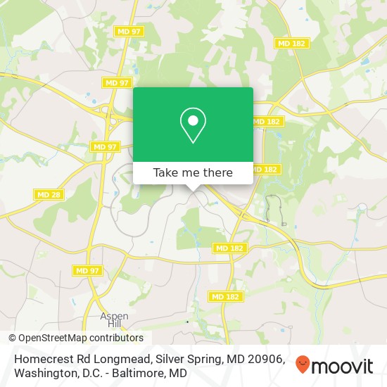 Mapa de Homecrest Rd Longmead, Silver Spring, MD 20906