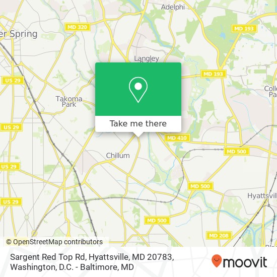 Sargent Red Top Rd, Hyattsville, MD 20783 map