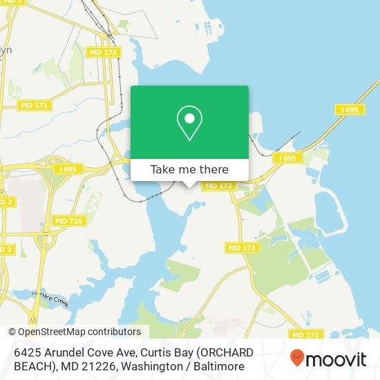 6425 Arundel Cove Ave, Curtis Bay (ORCHARD BEACH), MD 21226 map