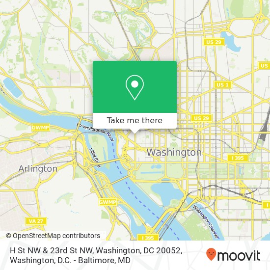 Mapa de H St NW & 23rd St NW, Washington, DC 20052