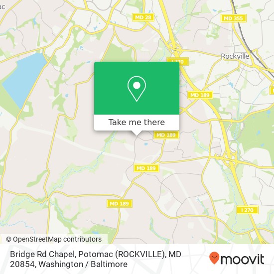 Mapa de Bridge Rd Chapel, Potomac (ROCKVILLE), MD 20854