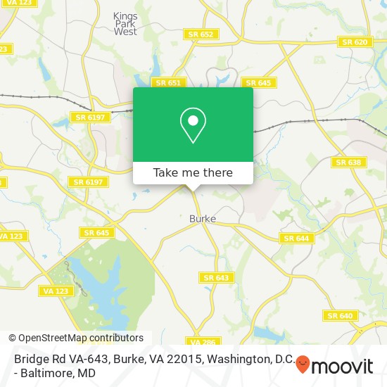 Mapa de Bridge Rd VA-643, Burke, VA 22015