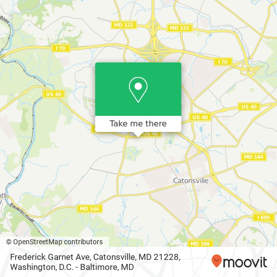 Mapa de Frederick Garnet Ave, Catonsville, MD 21228