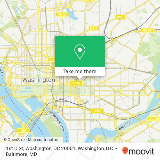 1st D St, Washington, DC 20001 map
