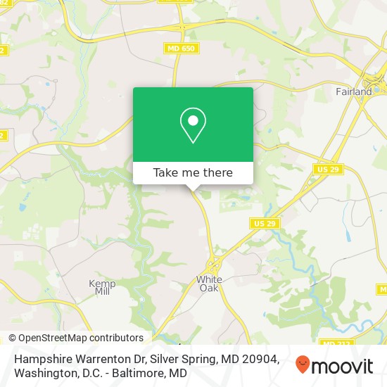 Hampshire Warrenton Dr, Silver Spring, MD 20904 map