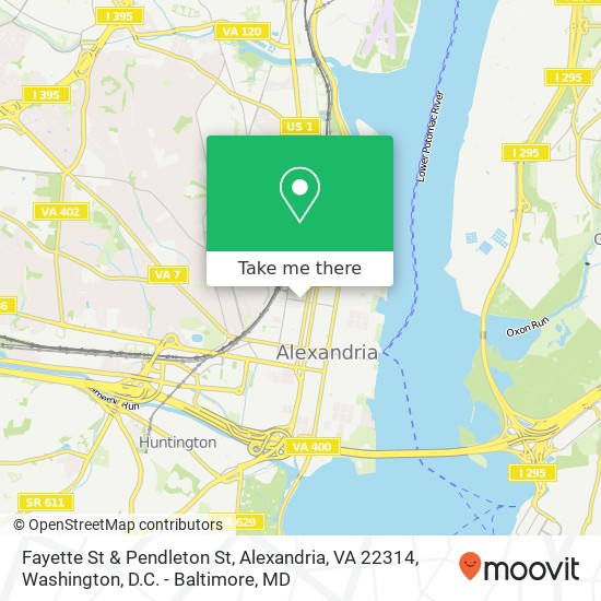 Mapa de Fayette St & Pendleton St, Alexandria, VA 22314