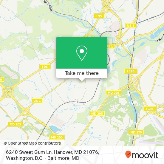 Mapa de 6240 Sweet Gum Ln, Hanover, MD 21076