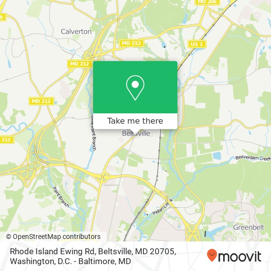 Mapa de Rhode Island Ewing Rd, Beltsville, MD 20705