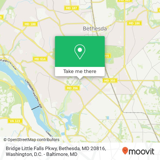 Mapa de Bridge Little Falls Pkwy, Bethesda, MD 20816