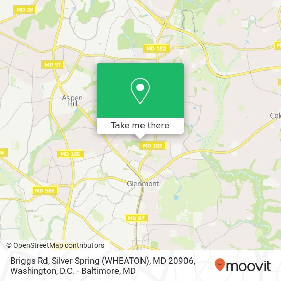 Mapa de Briggs Rd, Silver Spring (WHEATON), MD 20906