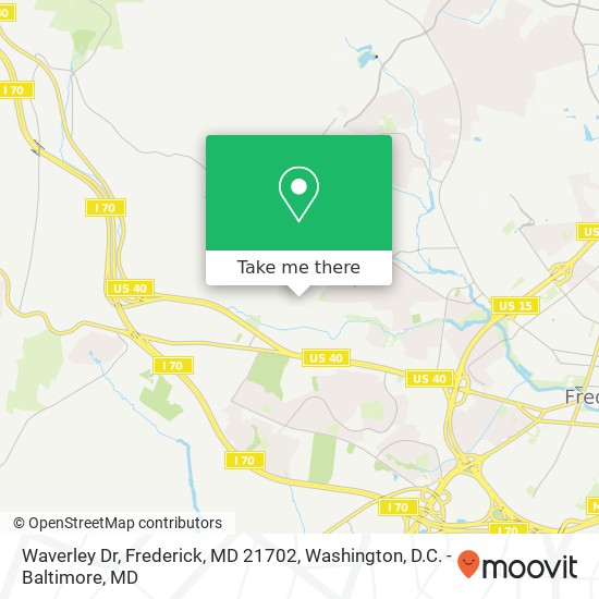 Mapa de Waverley Dr, Frederick, MD 21702