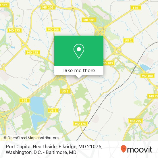 Mapa de Port Capital Hearthside, Elkridge, MD 21075
