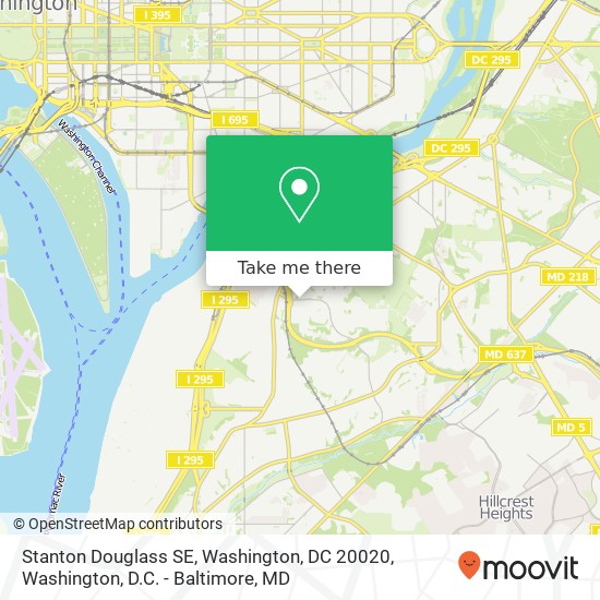 Mapa de Stanton Douglass SE, Washington, DC 20020