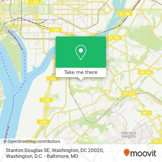 Mapa de Stanton Douglas SE, Washington, DC 20020