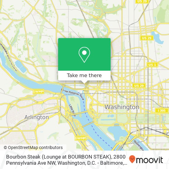 Mapa de Bourbon Steak (Lounge at BOURBON STEAK), 2800 Pennsylvania Ave NW