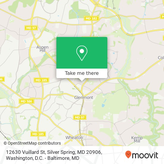 Mapa de 12630 Vuillard St, Silver Spring, MD 20906