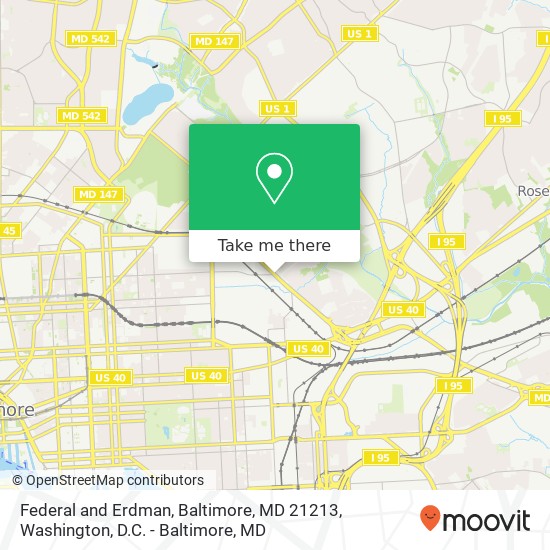 Mapa de Federal and Erdman, Baltimore, MD 21213