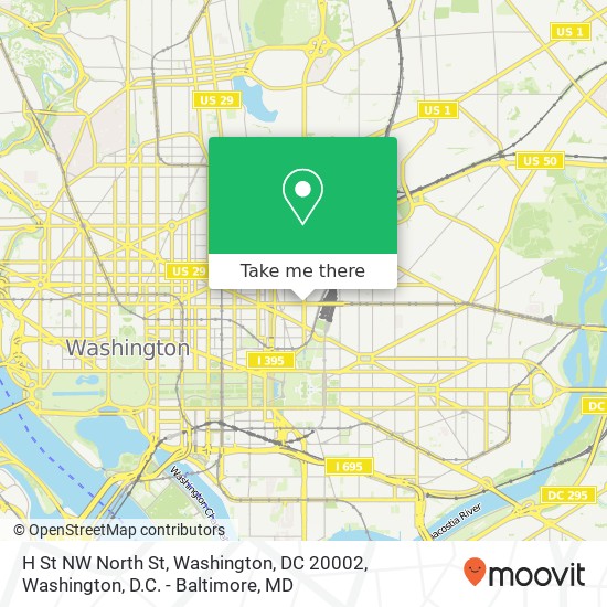 Mapa de H St NW North St, Washington, DC 20002