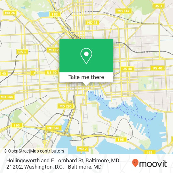 Mapa de Hollingsworth and E Lombard St, Baltimore, MD 21202