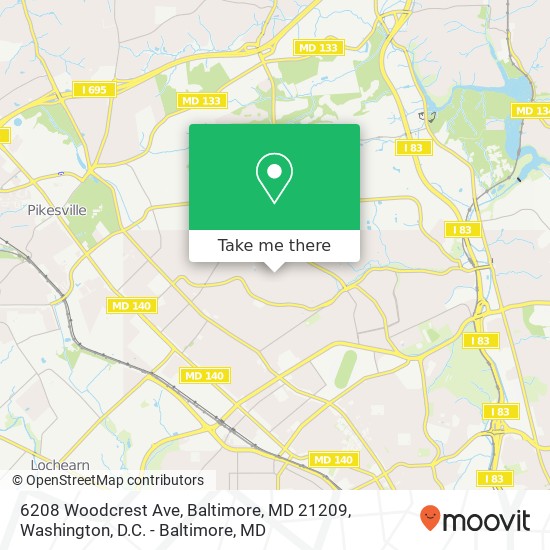 Mapa de 6208 Woodcrest Ave, Baltimore, MD 21209