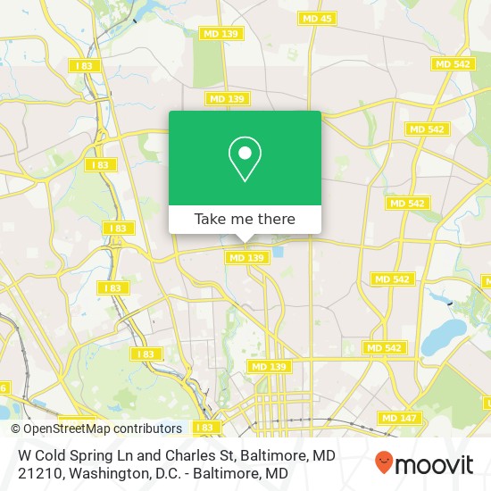 W Cold Spring Ln and Charles St, Baltimore, MD 21210 map