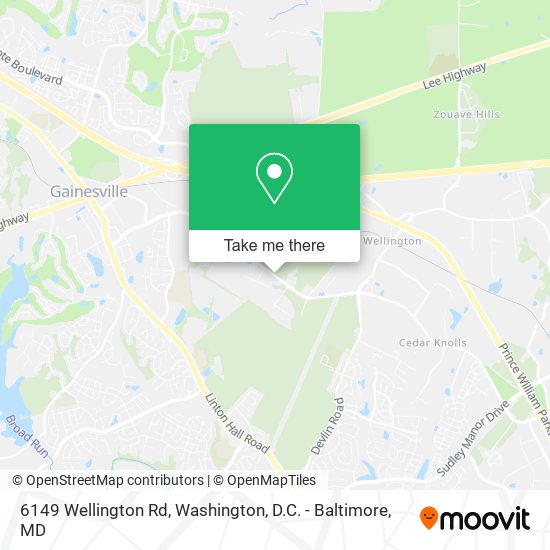 Mapa de 6149 Wellington Rd, Bristow, VA 20136