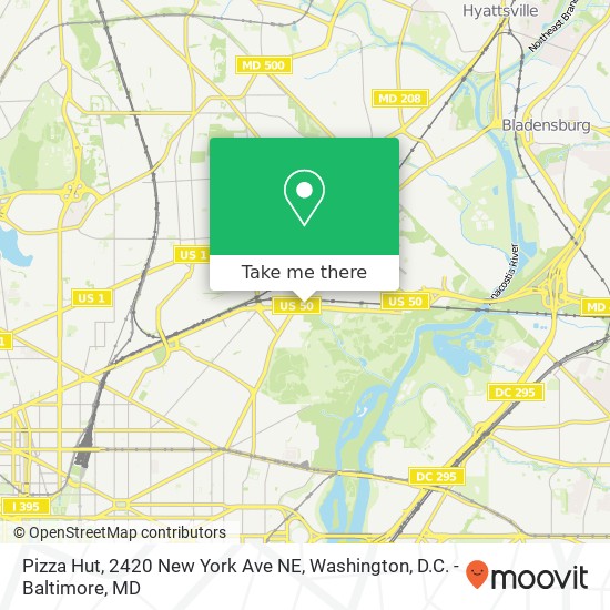 Mapa de Pizza Hut, 2420 New York Ave NE