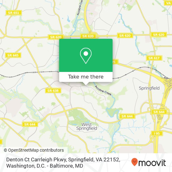 Mapa de Denton Ct Carrleigh Pkwy, Springfield, VA 22152