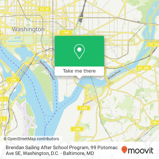 Mapa de Brendan Sailing After School Program, 99 Potomac Ave SE