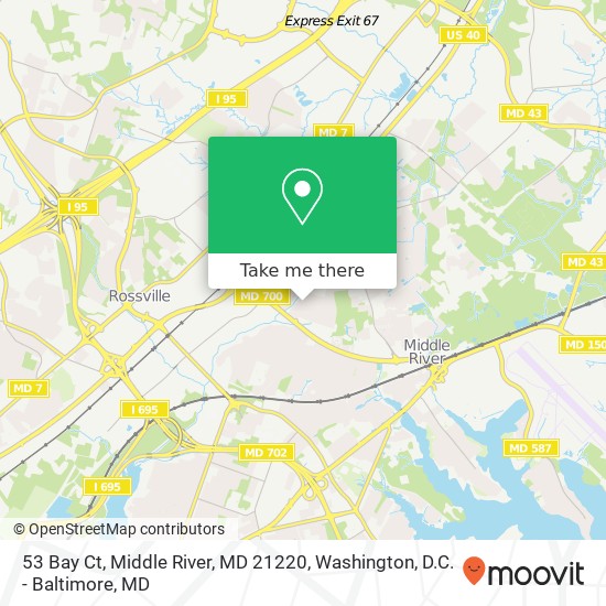 53 Bay Ct, Middle River, MD 21220 map