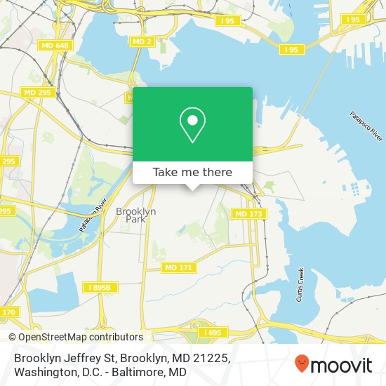 Mapa de Brooklyn Jeffrey St, Brooklyn, MD 21225