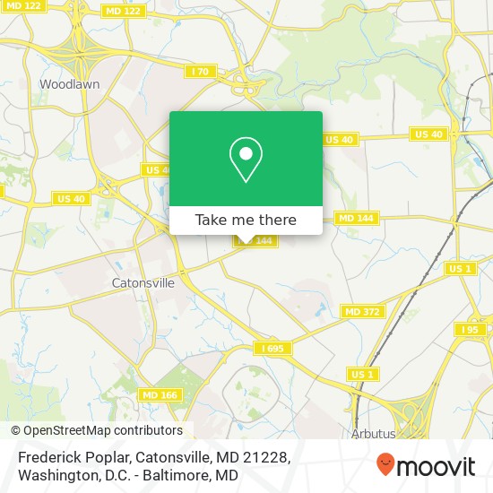 Mapa de Frederick Poplar, Catonsville, MD 21228
