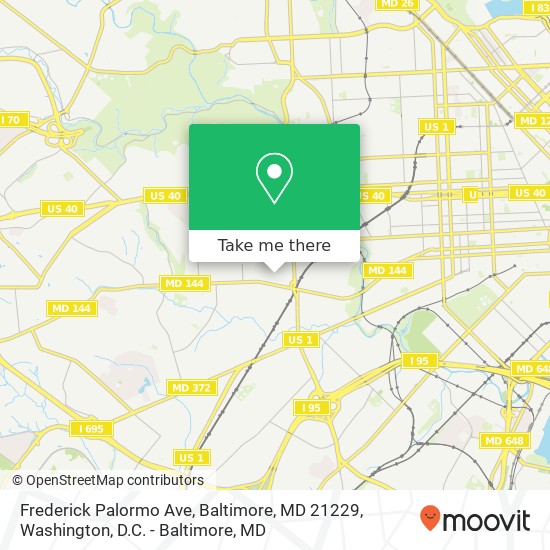 Mapa de Frederick Palormo Ave, Baltimore, MD 21229