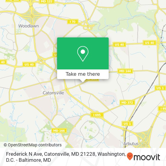 Mapa de Frederick N Ave, Catonsville, MD 21228