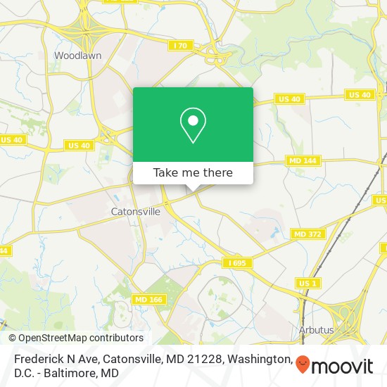 Frederick N Ave, Catonsville, MD 21228 map