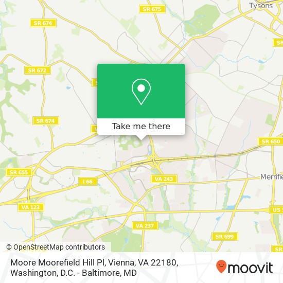 Mapa de Moore Moorefield Hill Pl, Vienna, VA 22180