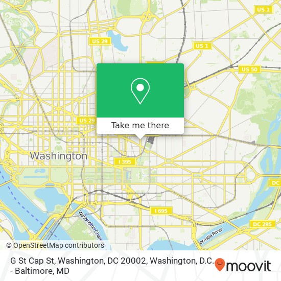 G St Cap St, Washington, DC 20002 map